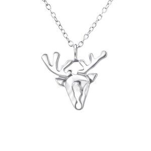 Sterling Silver Buckhorn Antler Necklace